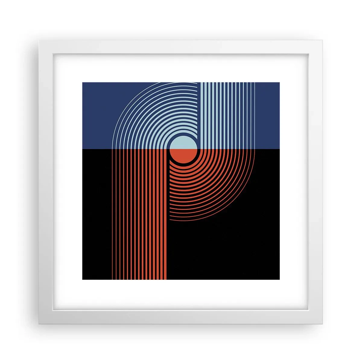 Poster in white frmae - In a Geometrical Embrace - 30x30 cm