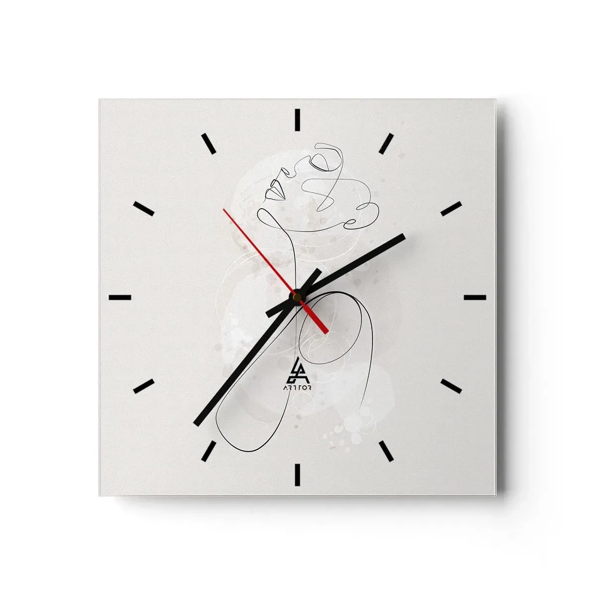 Wall clock - Clock on glass - Spiral of Beauty - 40x40 cm