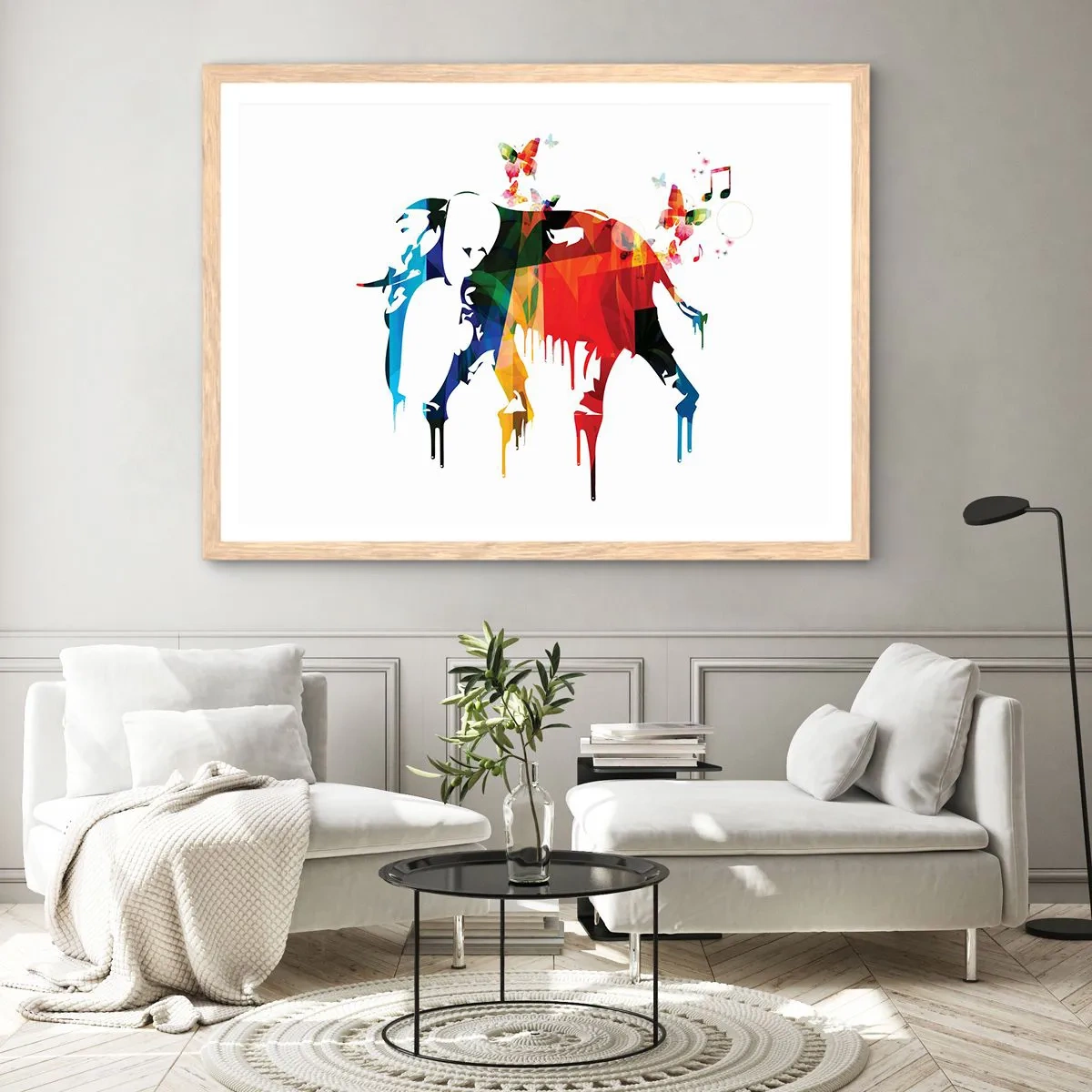 Poster in light oak frame - Everyone Can Dance - 40x30 cm