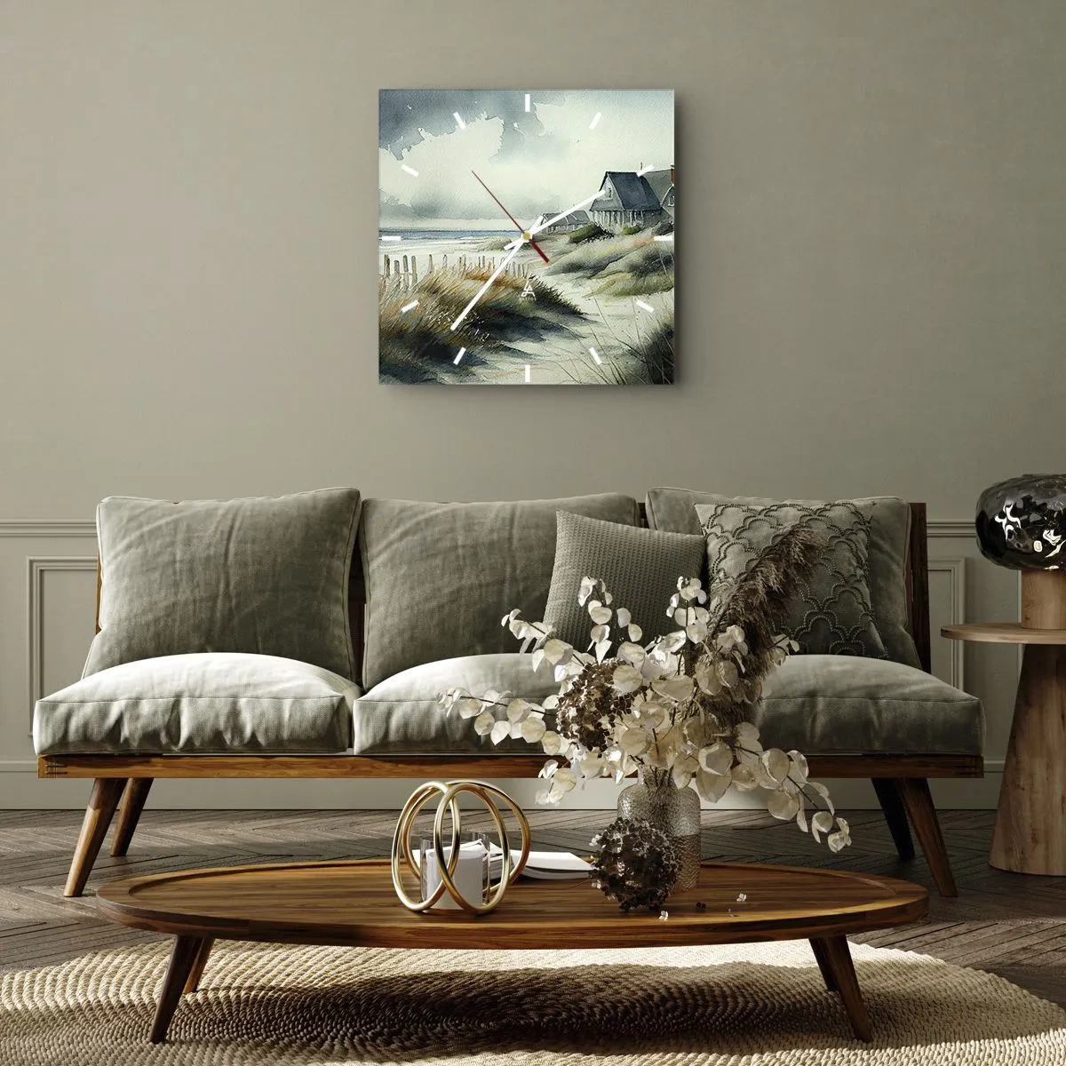Wall clock - Clock on glass - Away from the Hustle and Bustle - 30x30 cm