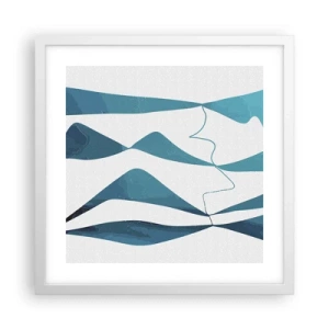 Poster in white frmae - Abstract: Turquoise Relation - 40x40 cm