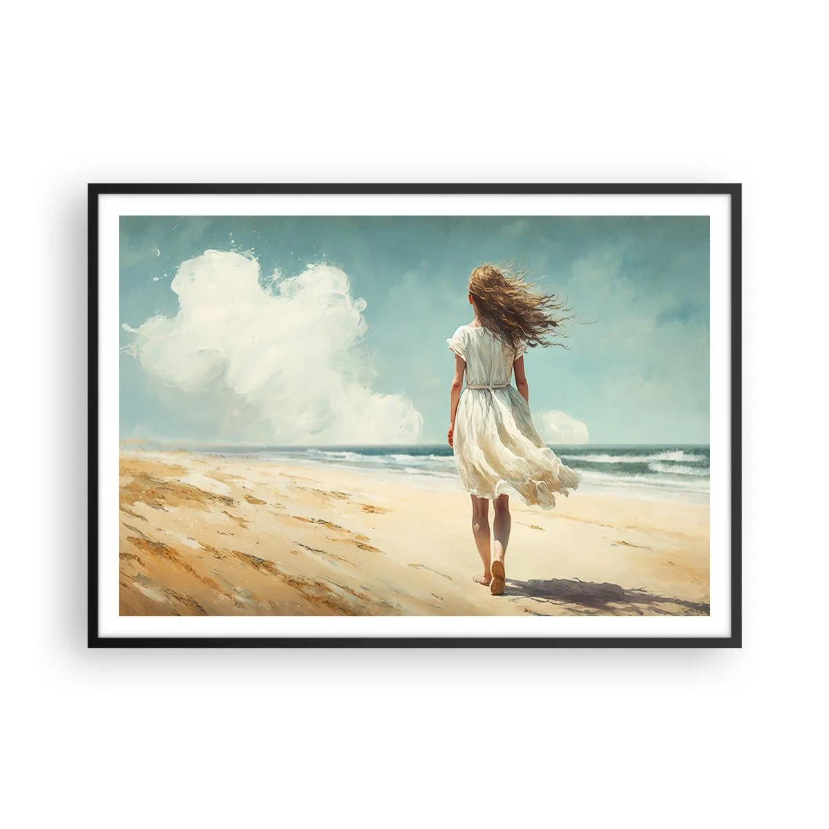 Poster in black frame - Meeting the Sun aand the Wind - 100x70 cm