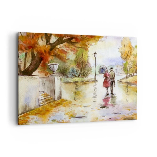 Canvas picture - Romantic Autumn in a Park - 100x70 cm