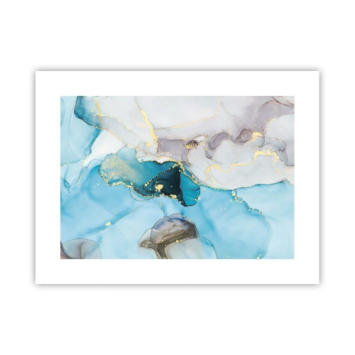 Poster - Study in Grey and  Turquoise Encounter - 40x30 cm