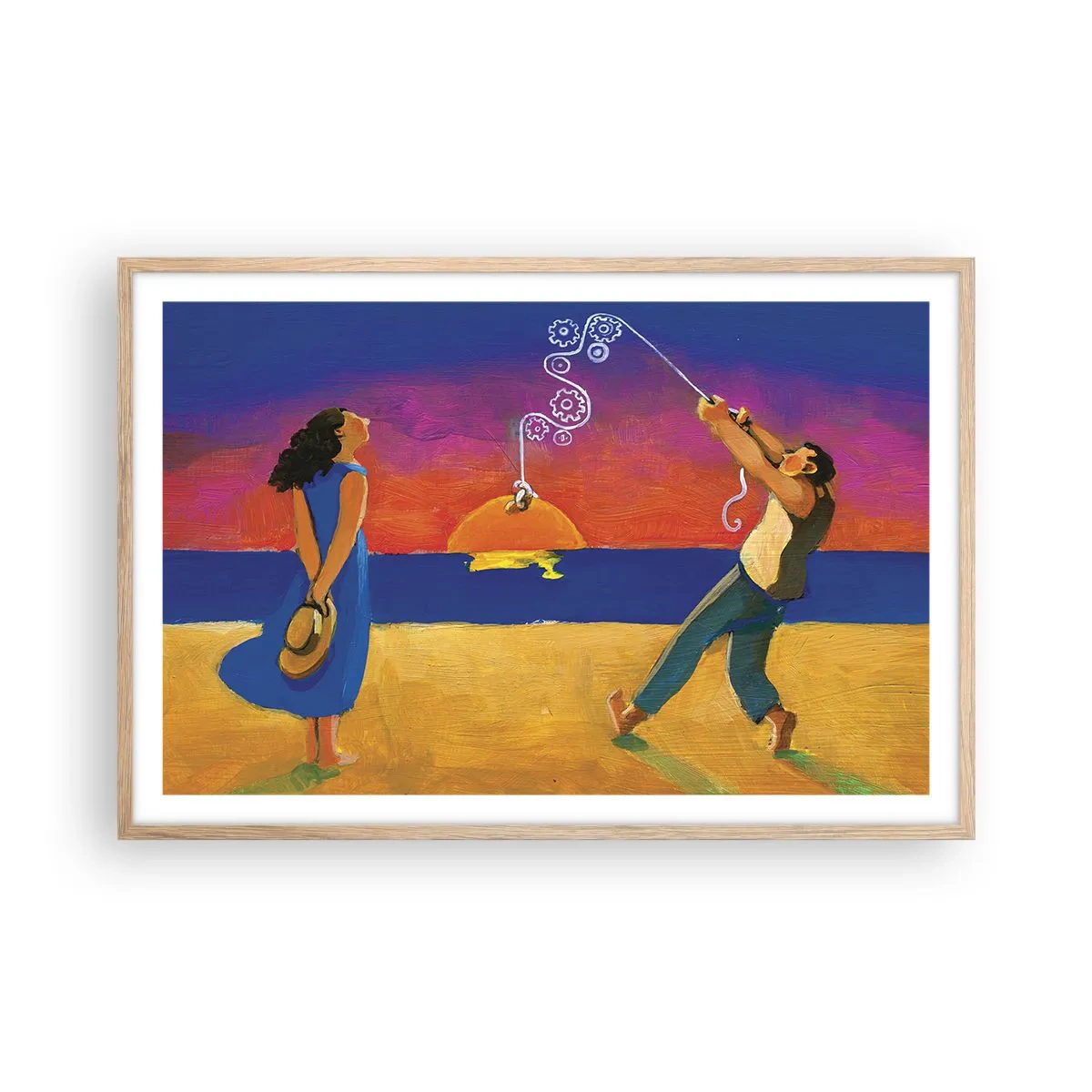 Poster in light oak frame - More than a Star from the Sky - 91x61 cm