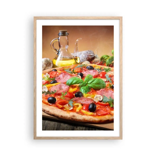 Poster in light oak frame - With a Real Italian Flavouring - 50x70 cm
