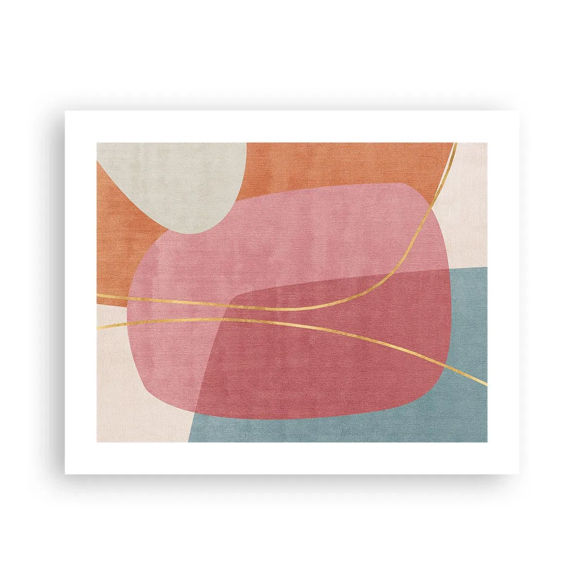 Poster - Pastel Composition with a Golden Note - 50x40 cm