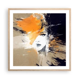 Poster in light oak frame - And There Was Light - 60x60 cm