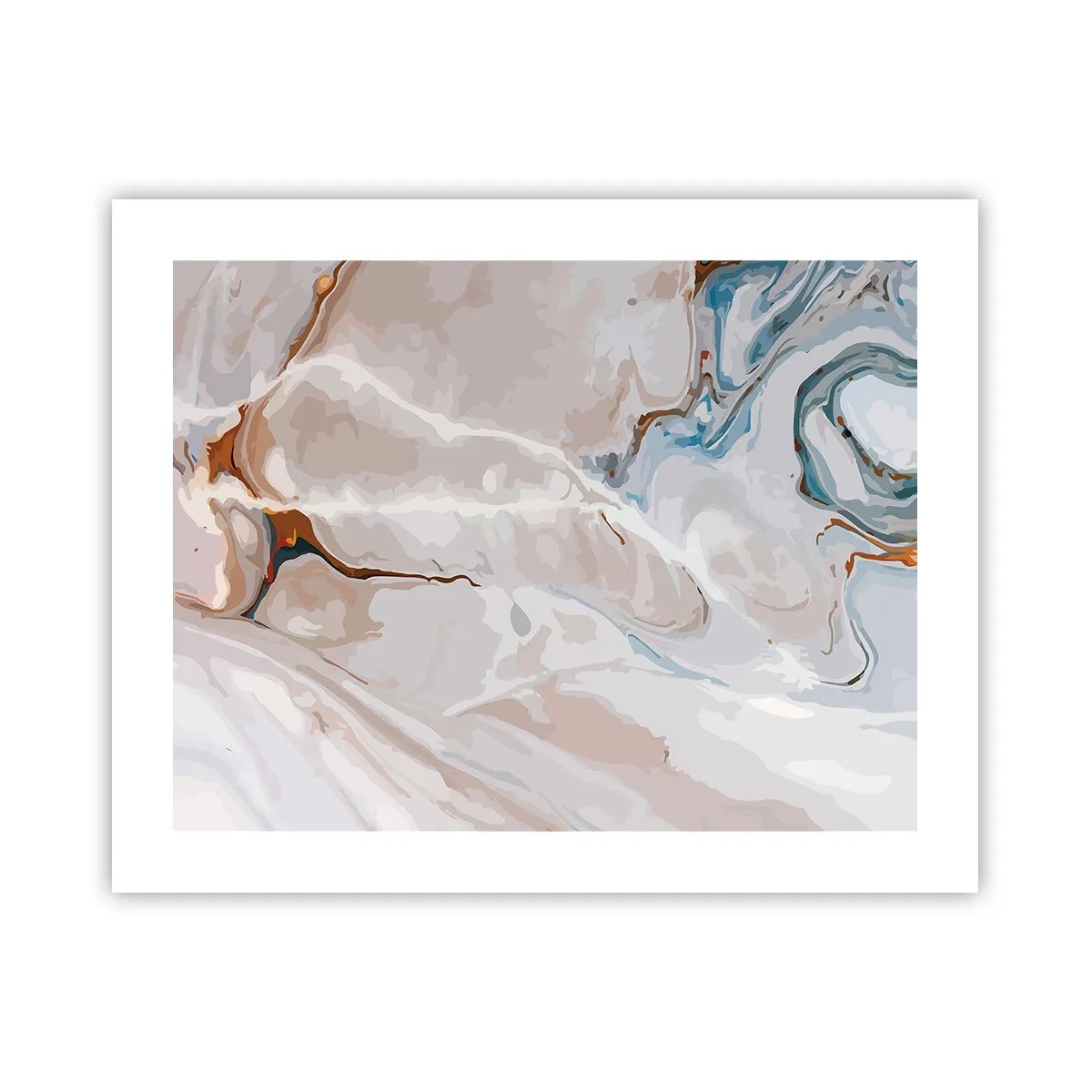 Poster - Blue Meanders under White - 50x40 cm