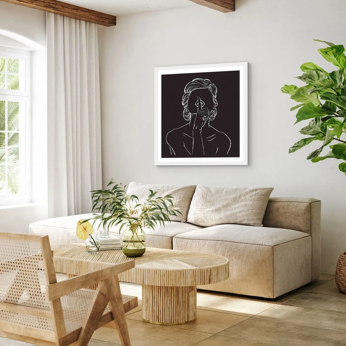 Poster in white frmae - Beauty Blossoms in Soul - 50x50 cm