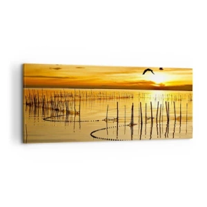 Canvas picture - At a Fishery - 100x40 cm