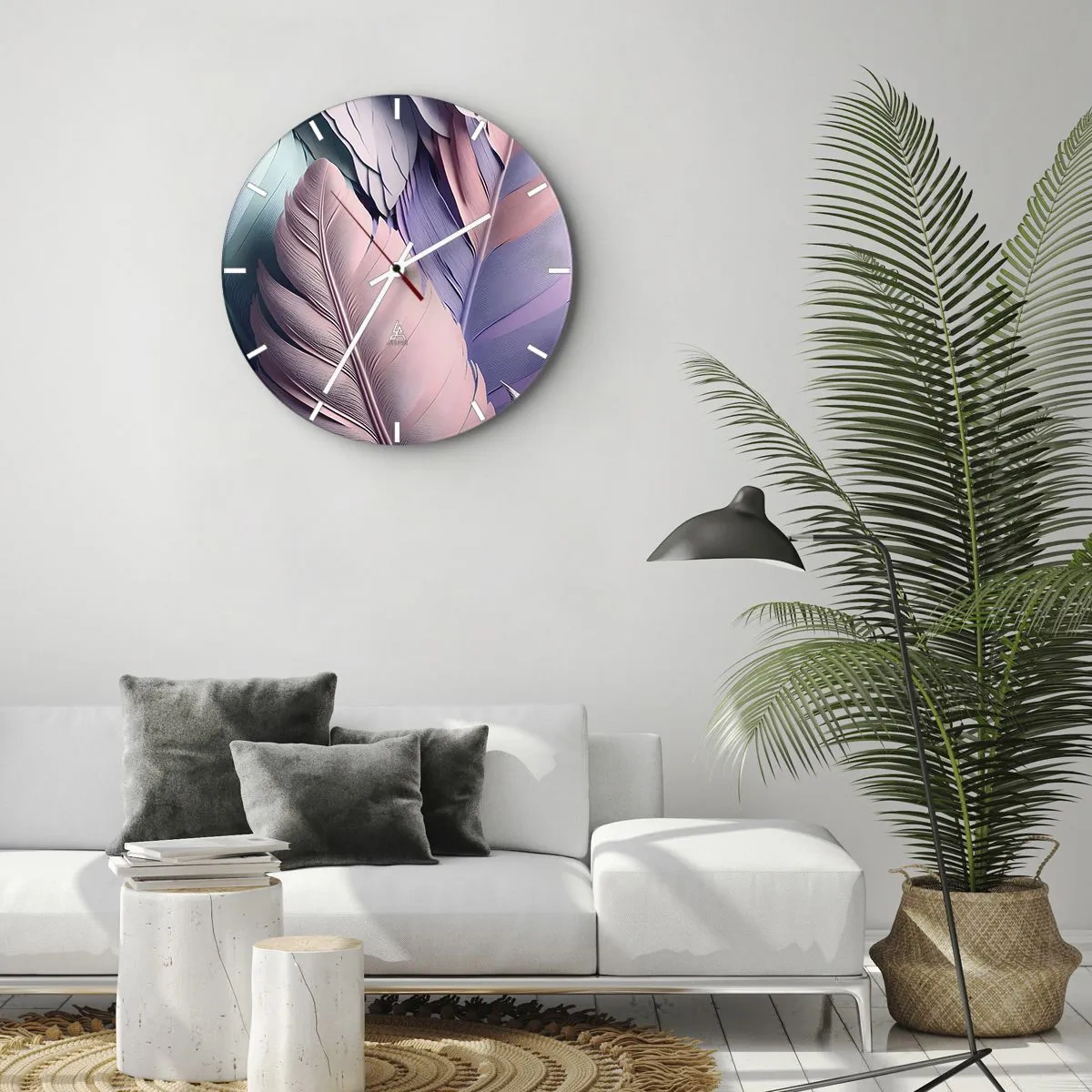 Wall clock - Clock on glass - Birdie Chic - 40x40 cm