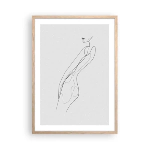 Poster in light oak frame - Barely a Promise - 50x70 cm