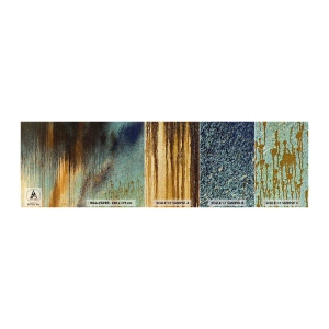 Photo Wallpaper Sample Premium Canvas - Non-accidental Colourful Composition - Abstraction, Industrial, Paint - 100x30 cm