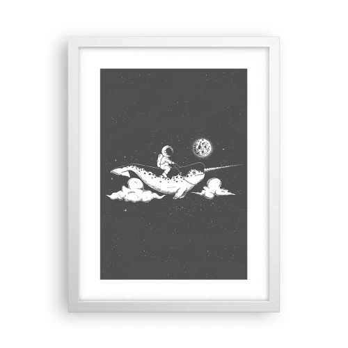 Poster in white frmae - Space Rider - 30x40 cm