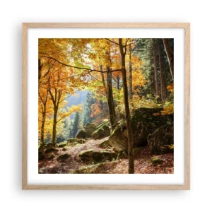 Poster in light oak frame - Time for Rest - 50x50 cm