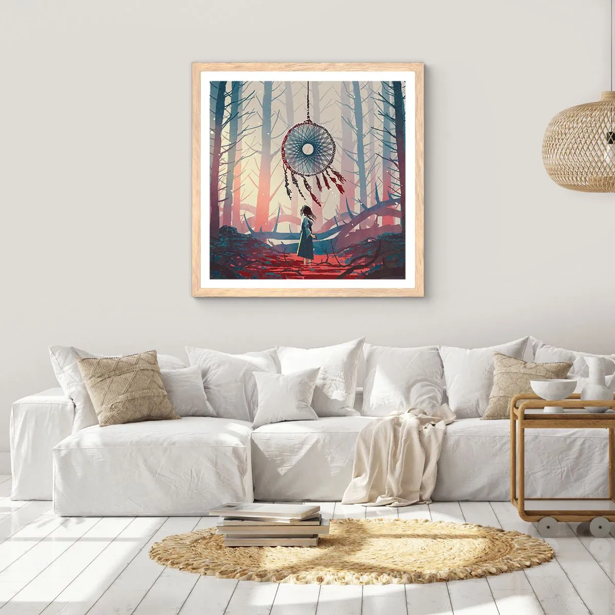 Poster in light oak frame - Mysterious Ritual of Life - 30x30 cm