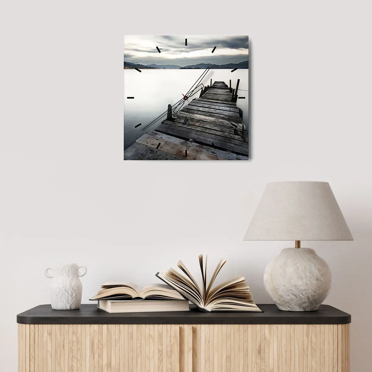 Wall clock - Clock on glass - Submerging in Tranquility - 30x30 cm