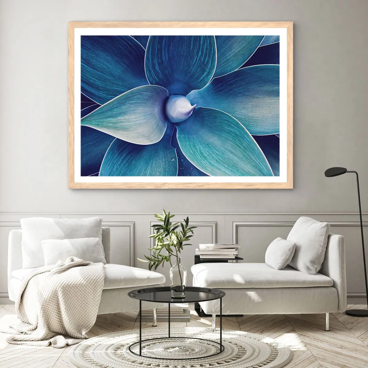 Poster in light oak frame - Blue from the Sky - 50x40 cm