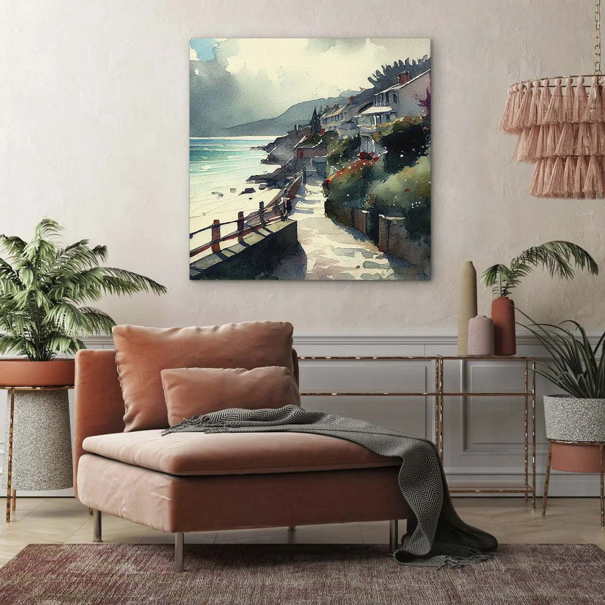 Canvas picture - Mediterranean Town - 50x50 cm