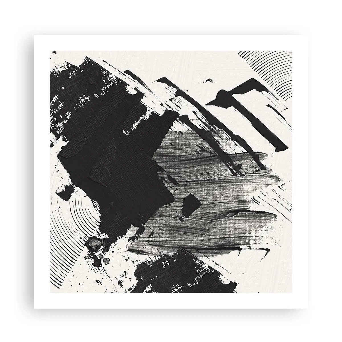 Poster - Abstract - Expression of Black - 60x60 cm