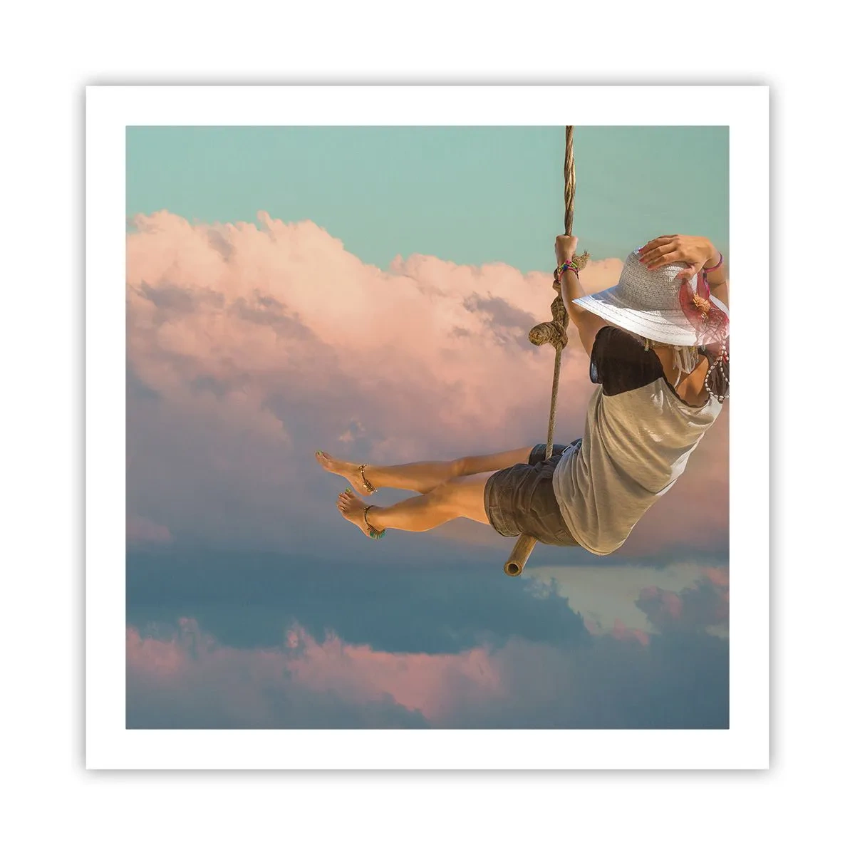 Poster - Fun in the Clouds - 60x60 cm