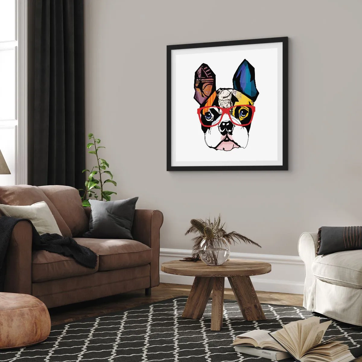Poster in black frame - Intellectual - 30x30 cm