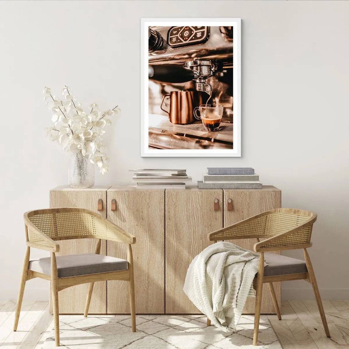 Poster in white frmae - Glow of a Coffee - 70x100 cm