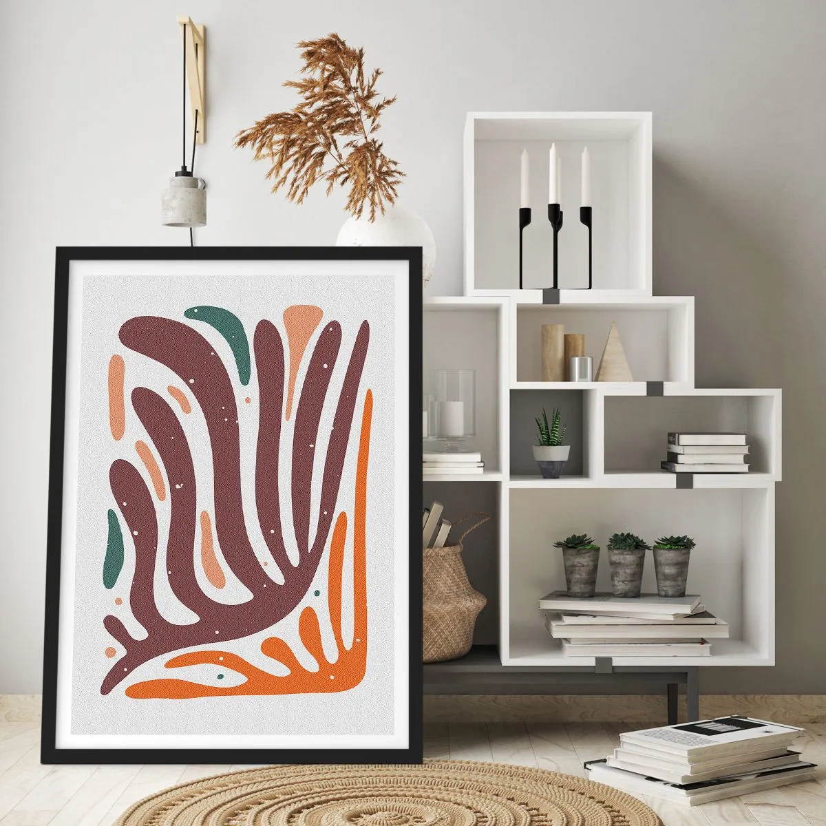 Poster in black frame - Radiant Organic Composition - 61x91 cm