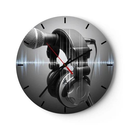 Wall clock - Clock on glass - You Can Still Hear the Singing - 40x40 cm