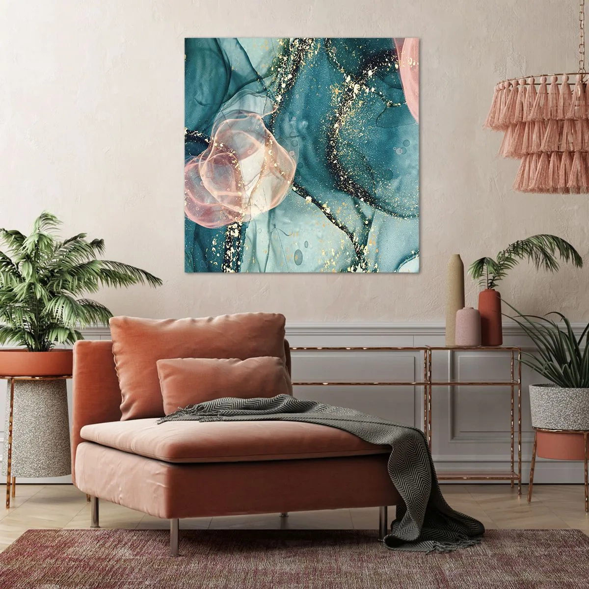Canvas picture - Silm Blue, Tulle Pink - 60x60 cm