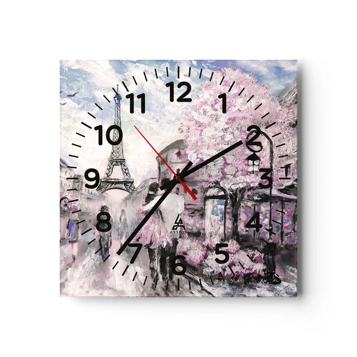 Wall clock - Clock on glass - If You Were To Fall In Love - 30x30 cm