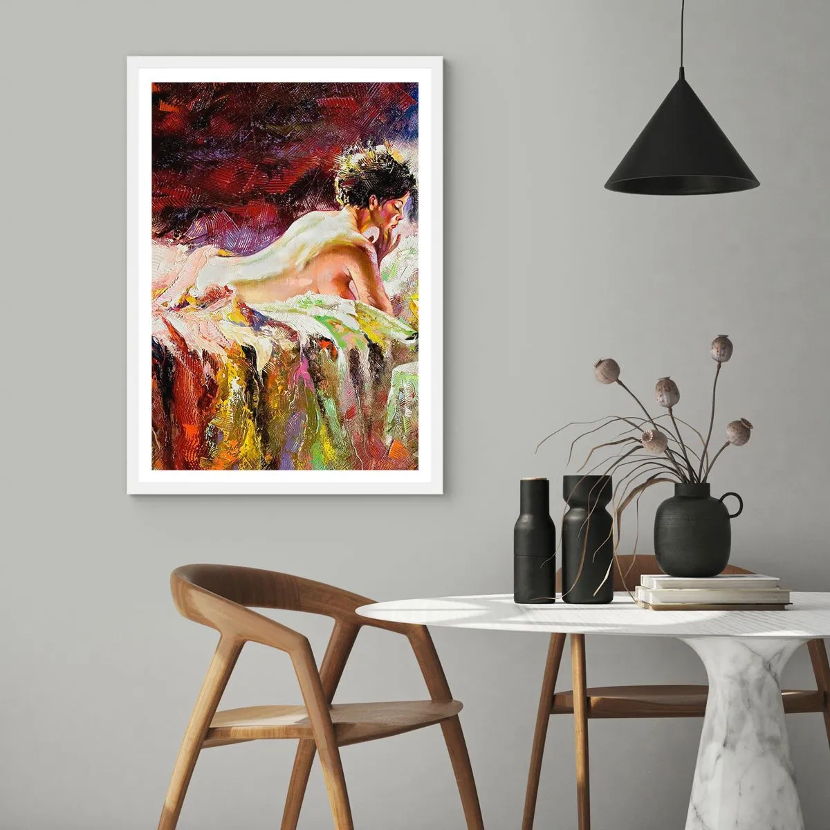 Poster in white frmae - Thoughtful Venus - 50x70 cm