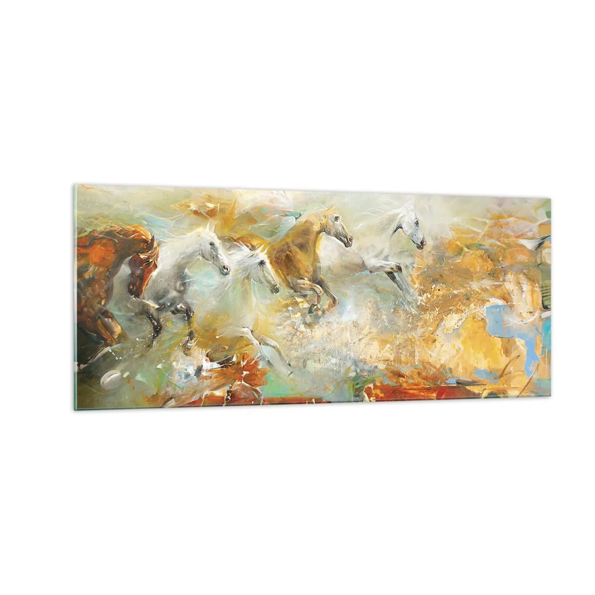 Glass picture - Gallopping through the World - 100x40 cm