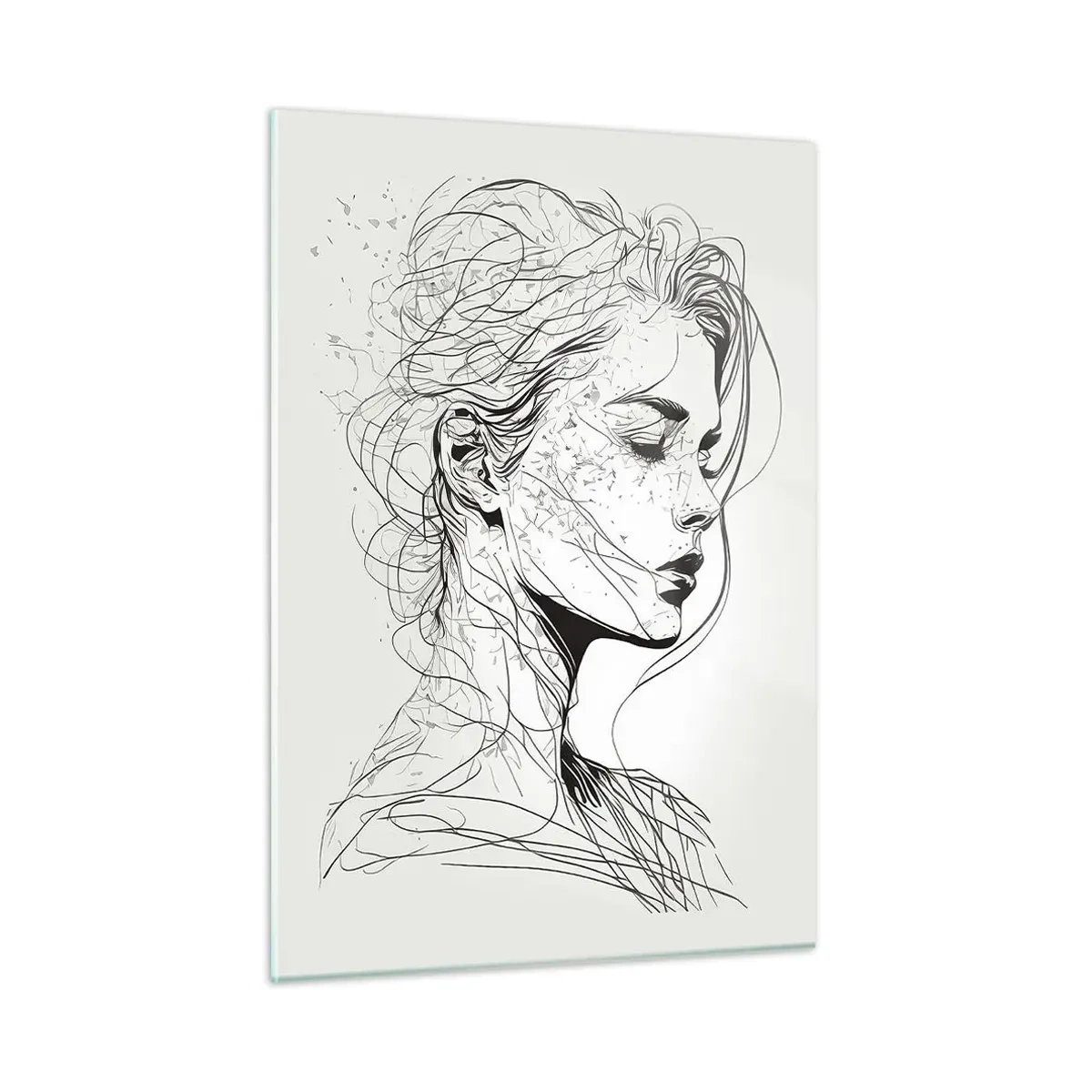 Glass picture - Portrait in Thoughts - 50x70 cm