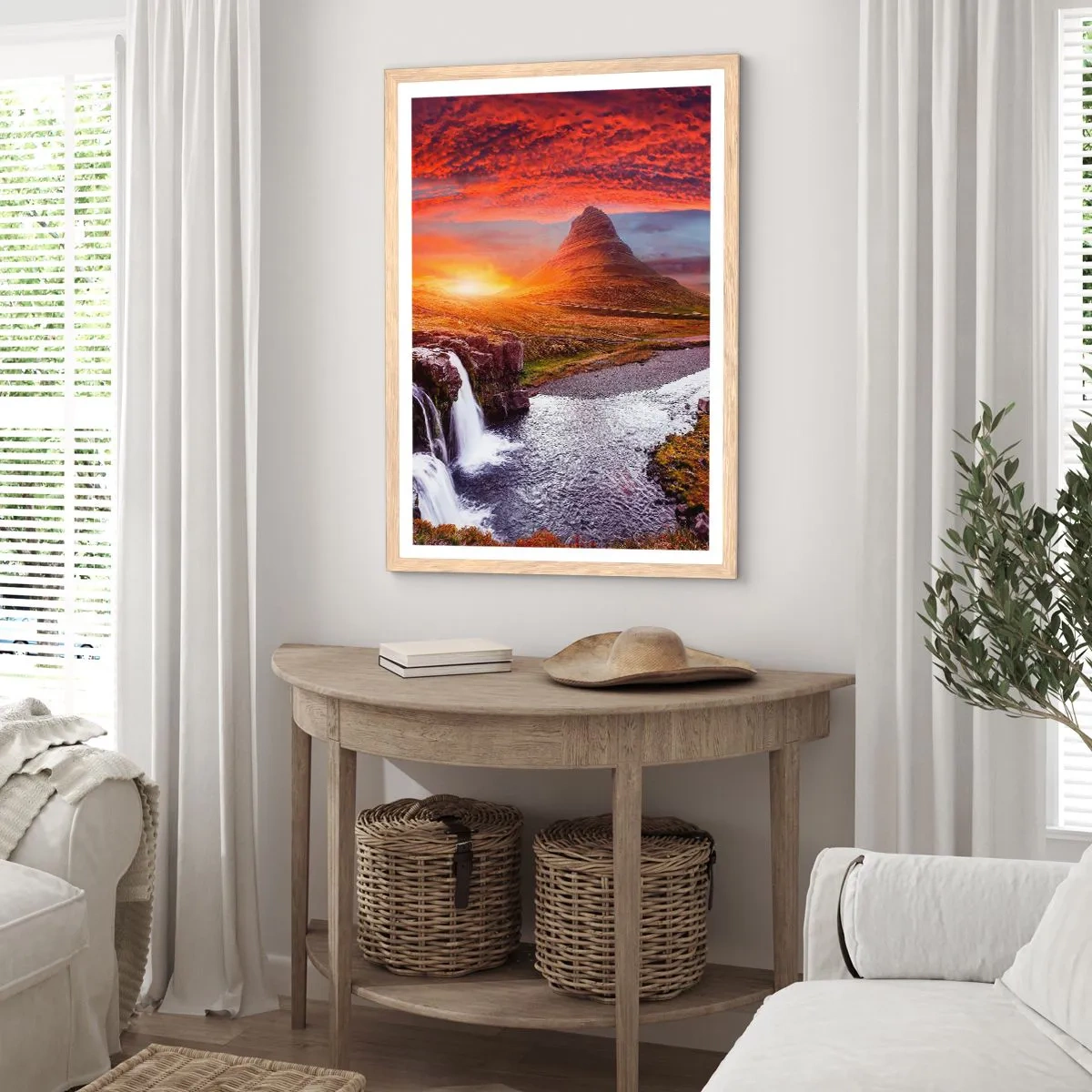 Poster in light oak frame - View of Middle-Earth - 30x40 cm