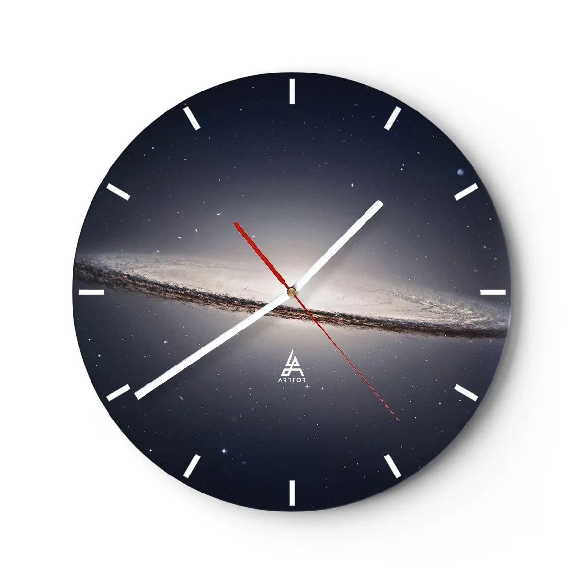 Wall clock - Clock on glass - A Long Time Ago in a Distant Galaxy - 40x40 cm