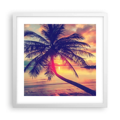 Poster in white frmae - Evening under the Palm Trees - 40x40 cm