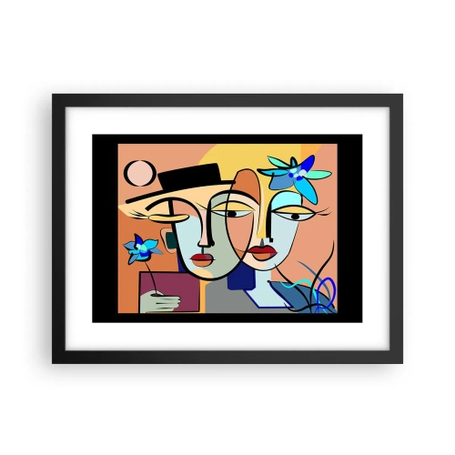 Poster in black frame - Rendez-vous Picasso Style - 40x30 cm