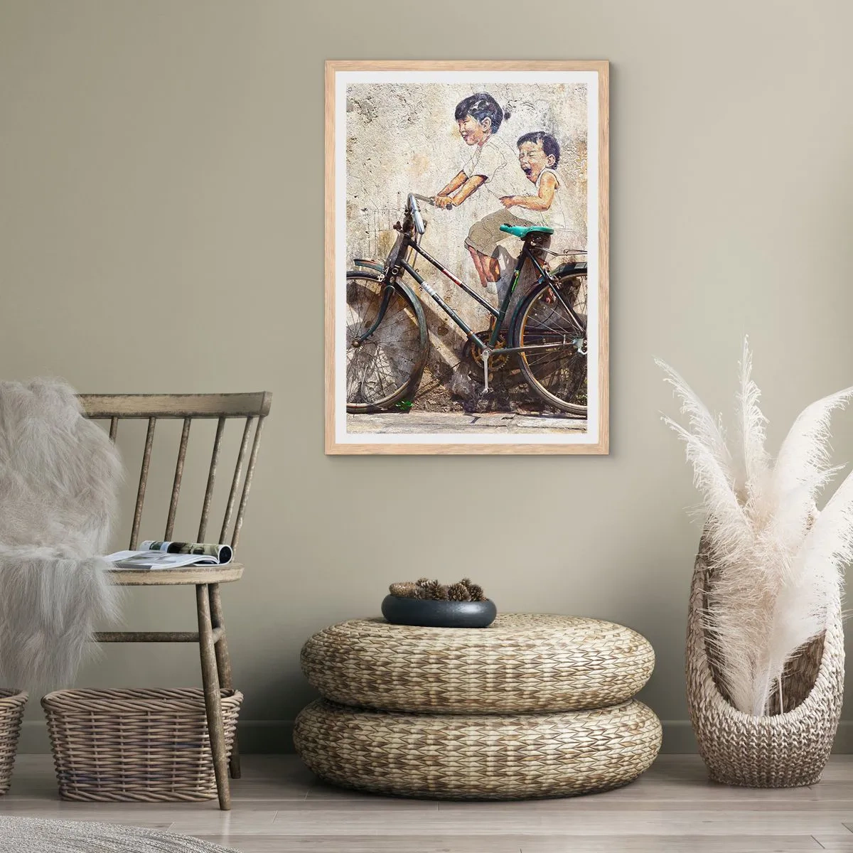 Poster in light oak frame - True or False? - 40x50 cm