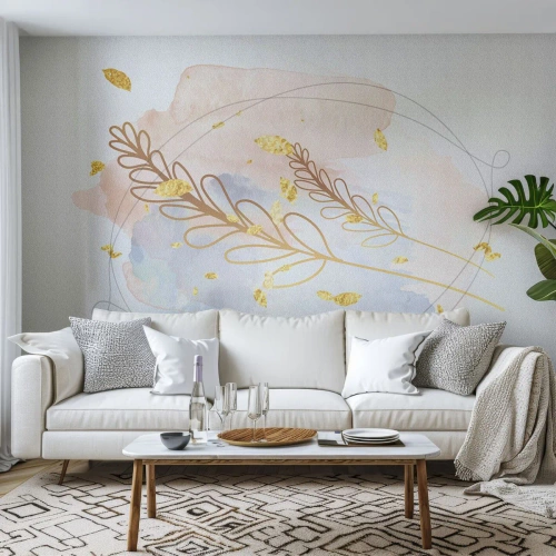 Photo Wallpaper Standard Eco - Golden Blast - Bright, Minimalistic, Modern - 500x350 cm