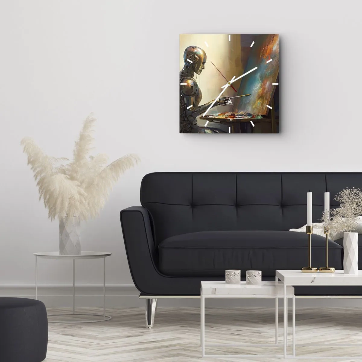 Wall clock - Clock on glass - Art of the Future - 30x30 cm