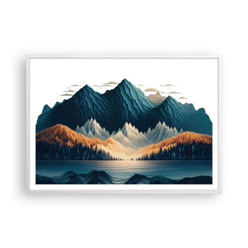 Poster in white frmae - Perfect Mountain Landscape - 100x70 cm