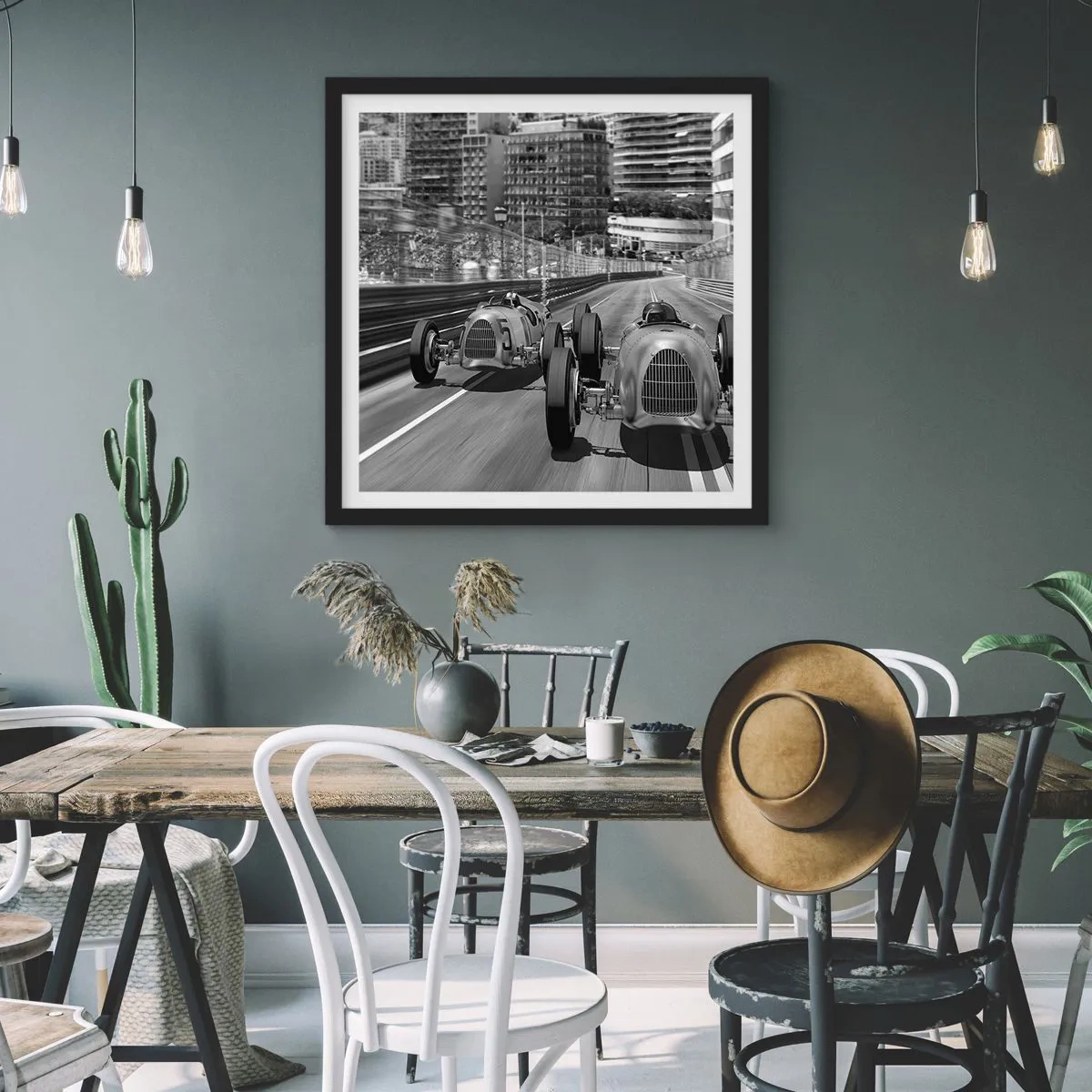 Poster in black frame - Long Time Ago in Monte Carlo - 50x50 cm