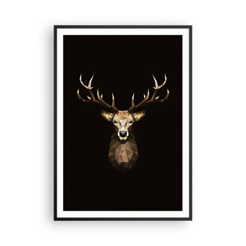 Poster in black frame - Cubist Deer - 70x100 cm
