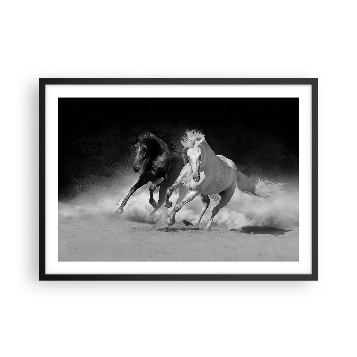 Poster in black frame - Gallop of Freedom - 70x50 cm