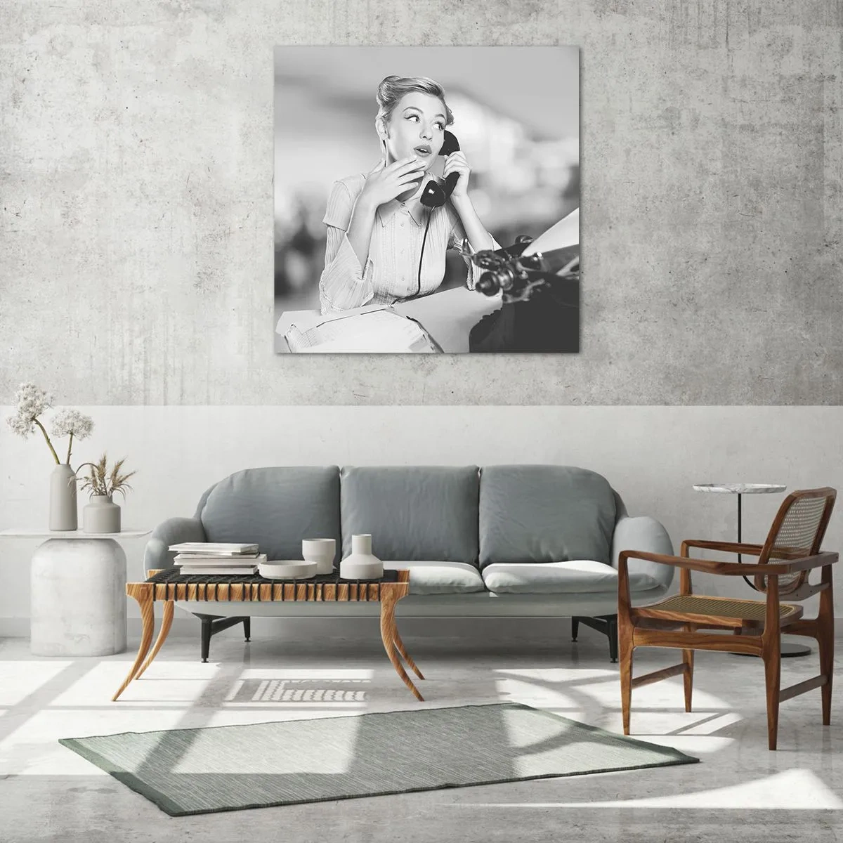 Glass picture - Hello, Here Come the 50-ies - 30x30 cm