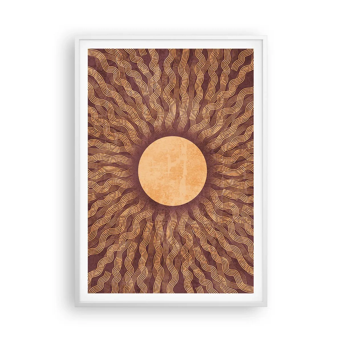 Poster in white frmae - Sun Icon - 70x100 cm