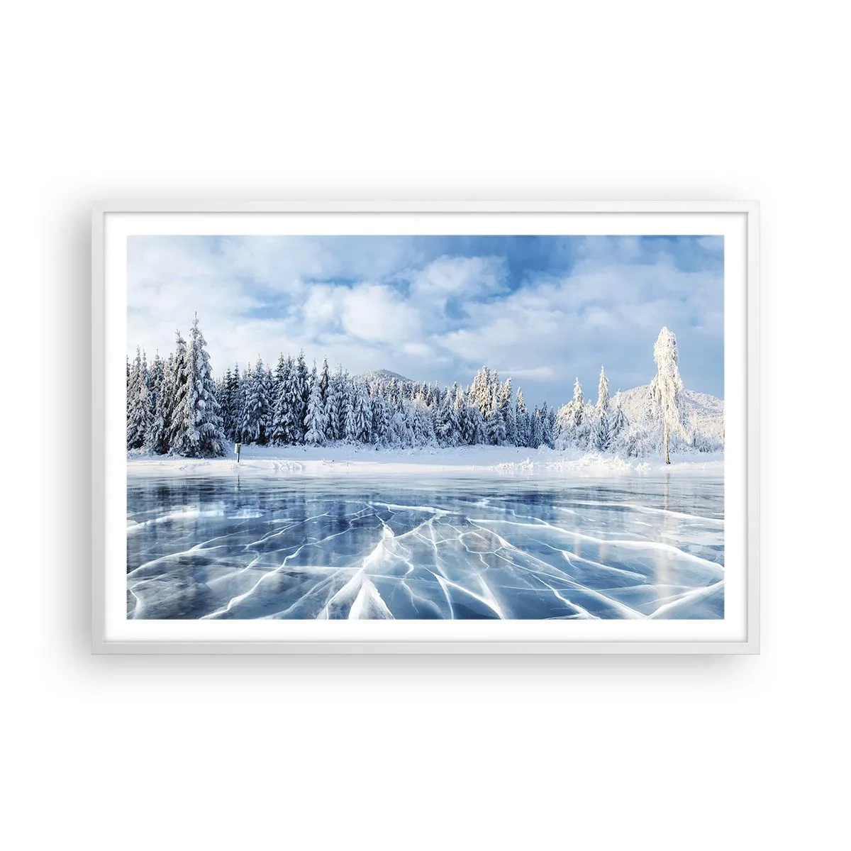 Poster in white frmae - Dazling and Crystalline View - 91x61 cm
