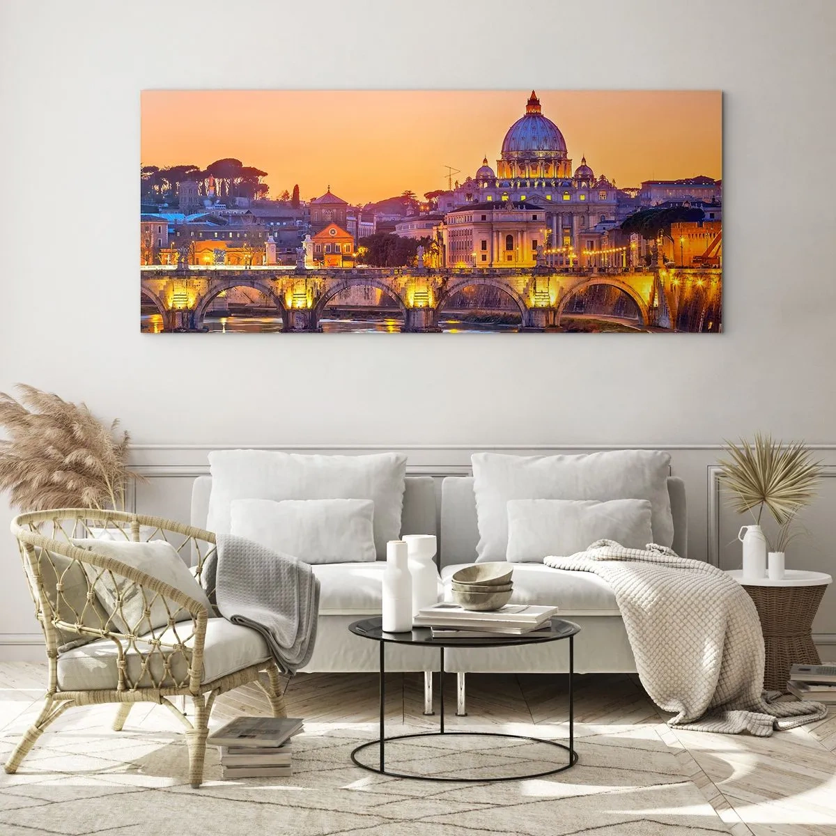 Glass picture - Twilight over Eternal City - 120x50 cm